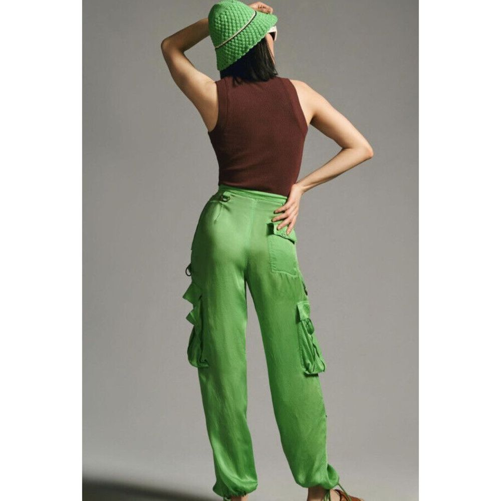 Anthropologie Love The Label Avril Silky Cargo Pants $300 - Picture 6 of 9